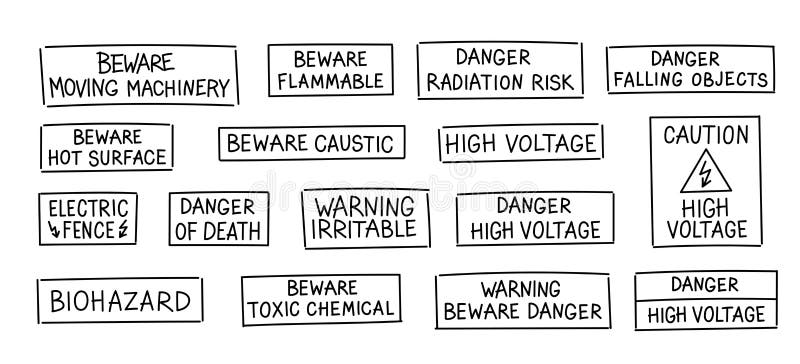 No Entry. Warning Sign. Hand Lettering. Caution Attention Signpost