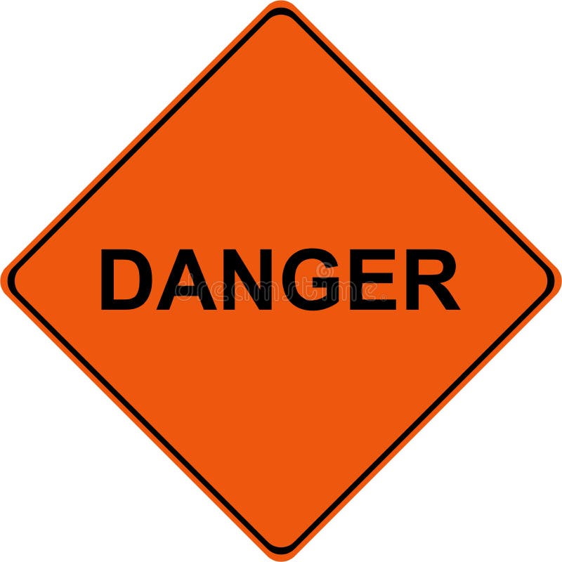 Warning Sign Danger Ahead stock illustration. Illustration of control