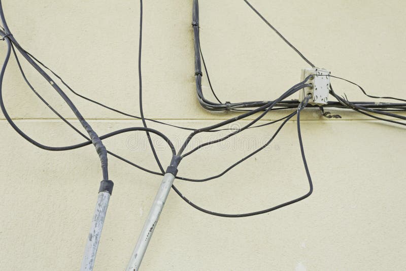 Dangerous electric cables stock image. Image of electric 43275883