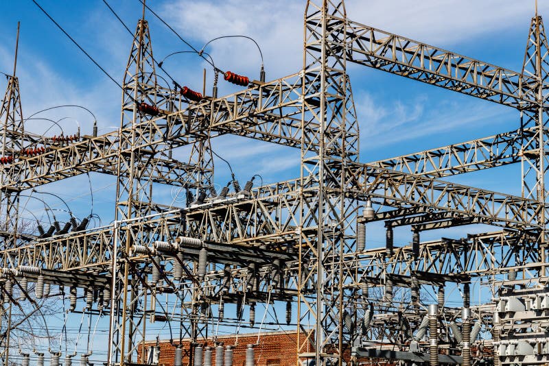 Dangerous High Voltage Electrical Power Substation V Stock Image Image of transformer
