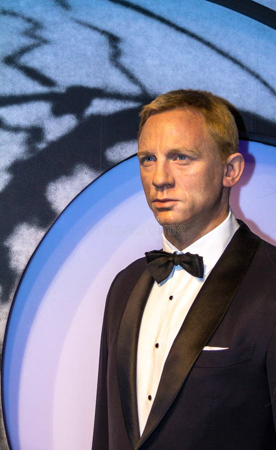 Daniel Craig as the agent 007 James Bond in Madame Tussauds Wax Museum in London.