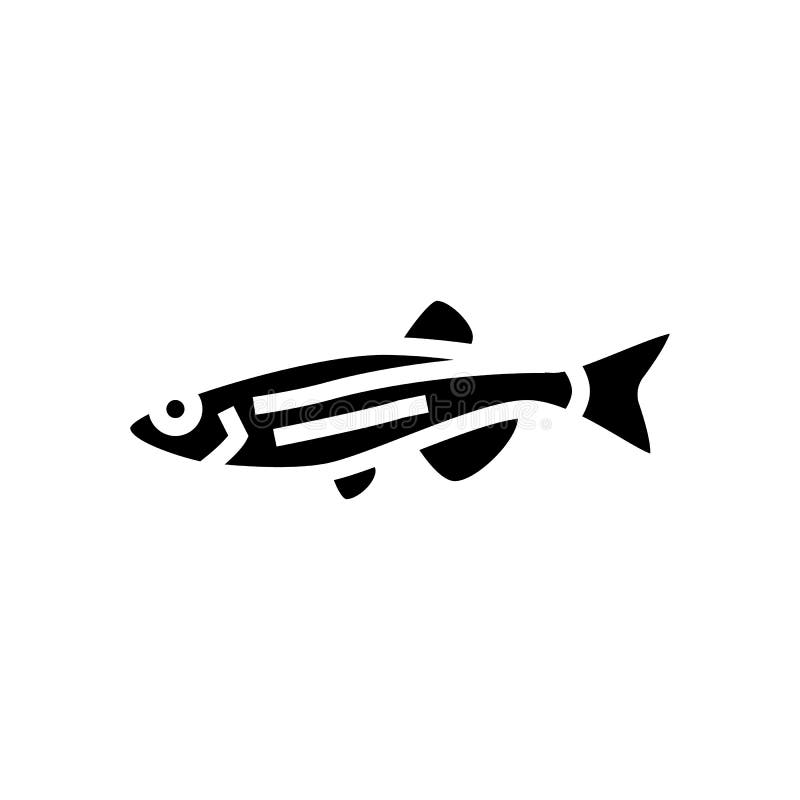 Danios fish glyph icon vector illustration royalty free illustration