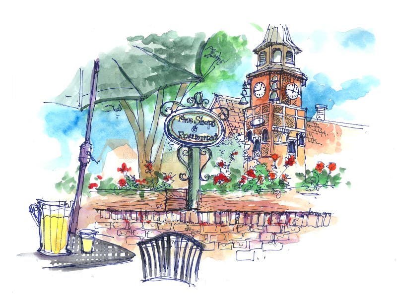 Danish town in Solvang, USA illustration vector illustration