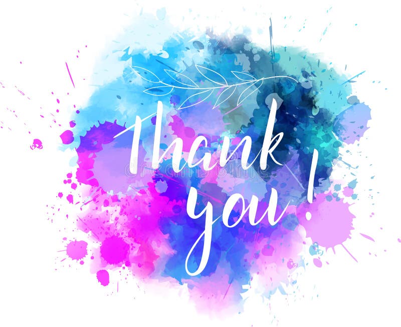 Dank u die watercolored achtergrond van letters voorzien stock illustratie Dank u die watercolored achtergrond van letters voorzien stock illustratie