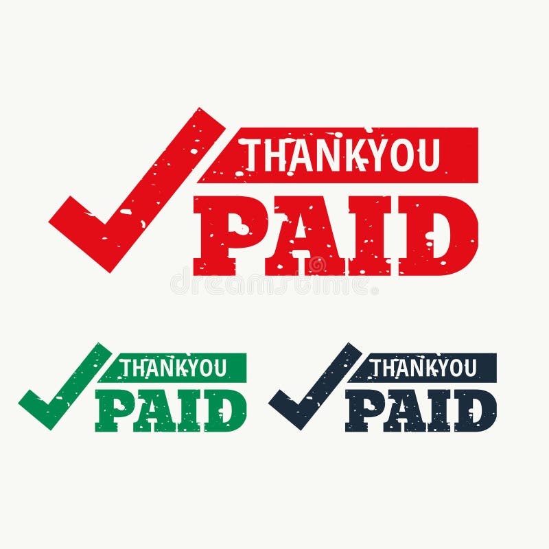 Thankyou and paid stamp vector design. Thankyou and paid stamp vector design