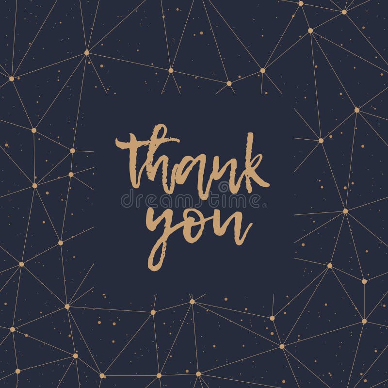 Dank u het gouden van letters voorzien en veelhoekige patroonvector vector illustratie Dank u het gouden van letters voorzien en veelhoekige patroonvector vector illustratie