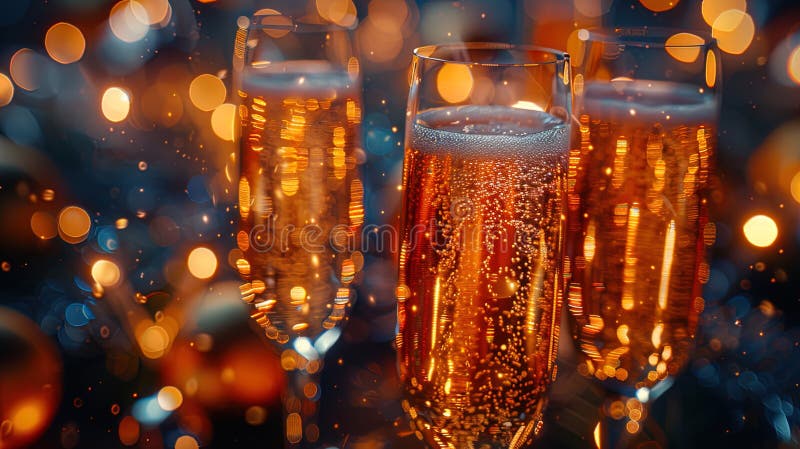 In the glow of achievement, champagne flutes rise high, toasting to success with effervescent d. AI generated. In the glow of achievement, champagne flutes rise high, toasting to success with effervescent d. AI generated