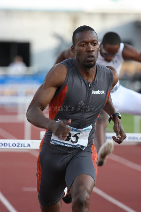 Danny McFarlane O. D (born 14 February, 1972) is a Jamaican hurdler, who has won numerous international medals in individual and relay contests. Having won five medals at the World Championships in Athletics and an Olympic bronze medal with the Jamaican 4 x 400 metres team, McFarlane has also won in individual competition: he took an Olympic silver medal in the 400 metres hurdles at the 2004 Athens Olympics. This picture is from Josef Odlozil memorial which took place in Prague on 8. 6. 2009. Hurdler stock images, royalty-free photos and pictures