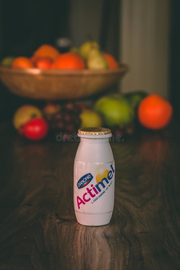 Actimel Yogurt Drink. editorial stock image. Image of appetizing