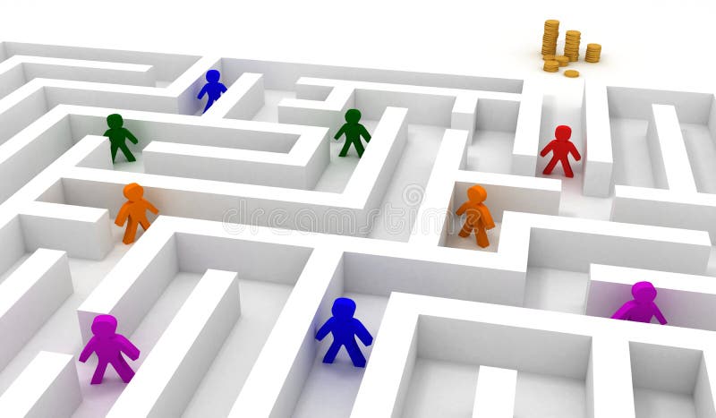 Dans le labyrinthe illustration stock Dans le labyrinthe illustration stock