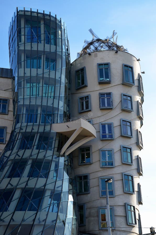 Specificera av danshuset, i Prague arkivfoto