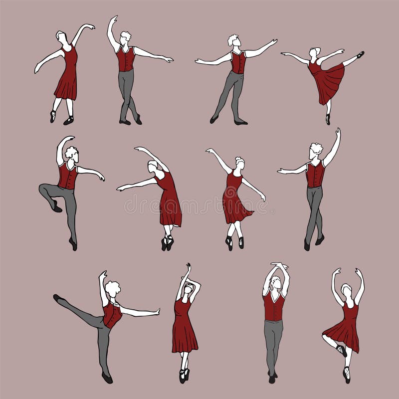 Dansa parupps?ttningen vektor illustrationer Dansa parupps?ttningen vektor illustrationer