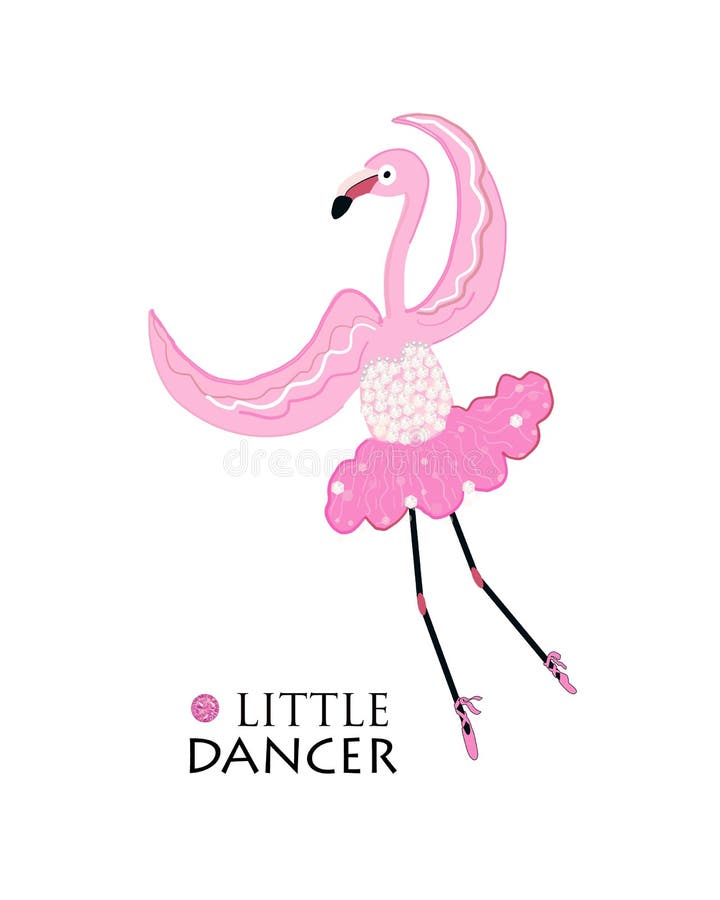 Dansare little Dansballerinaflamingo Skjortadesign för mode t royaltyfri illustrationer