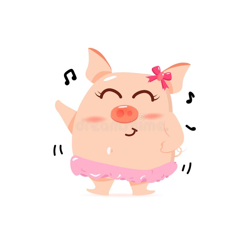 Danse de porc avec la chanson, personnages de dessin animé mignons, nouvelle année chinoise, année du porc sur l'illustration bla illustration de vecteur Danse de porc avec la chanson, personnages de dessin animé mignons, nouvelle année chinoise, année du porc sur l'illustration bla illustration de vecteur