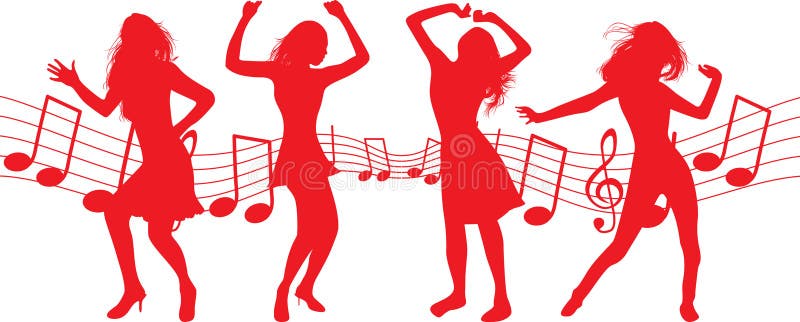 tekort Watt Matron Dansende meisjes vector illustratie. Illustration of mooi - 19305154