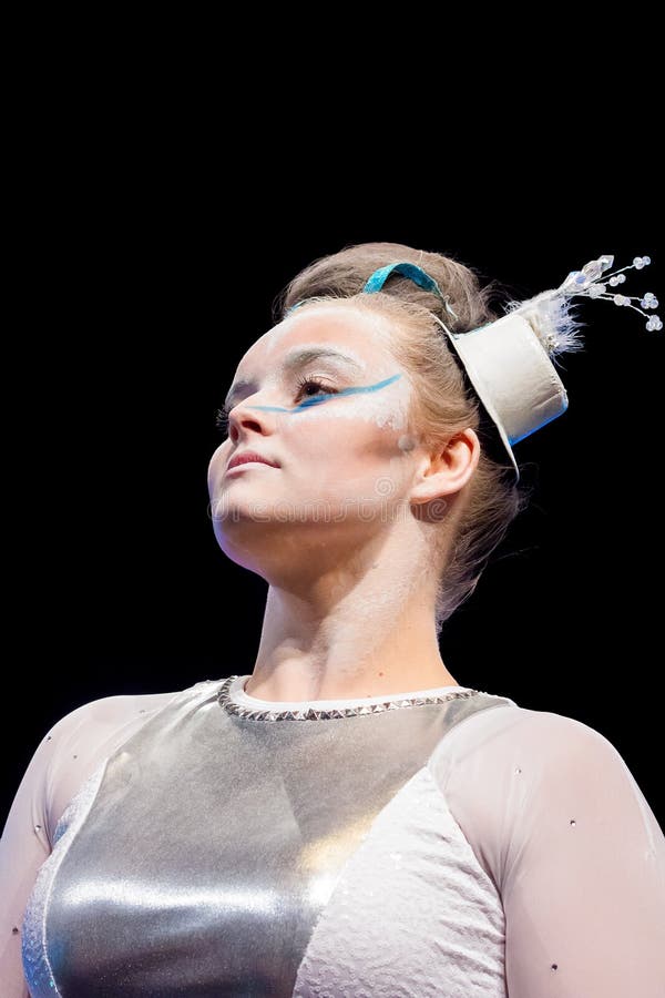 Danseur dans le maquillage d'étape images libres de droits Danseur dans le maquillage d'étape images libres de droits