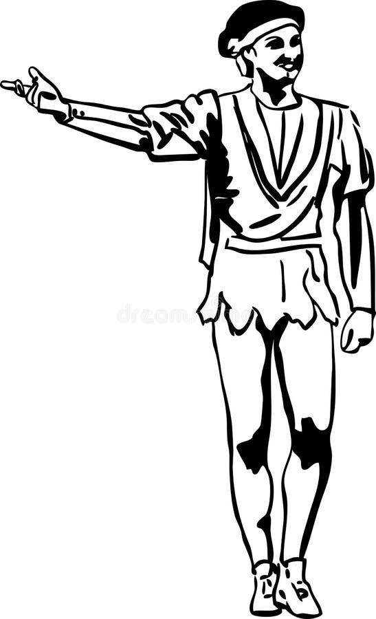 Danseur de ballet mâle de croquis restant dans la pose illustration libre de droits Danseur de ballet mâle de croquis restant dans la pose illustration libre de droits