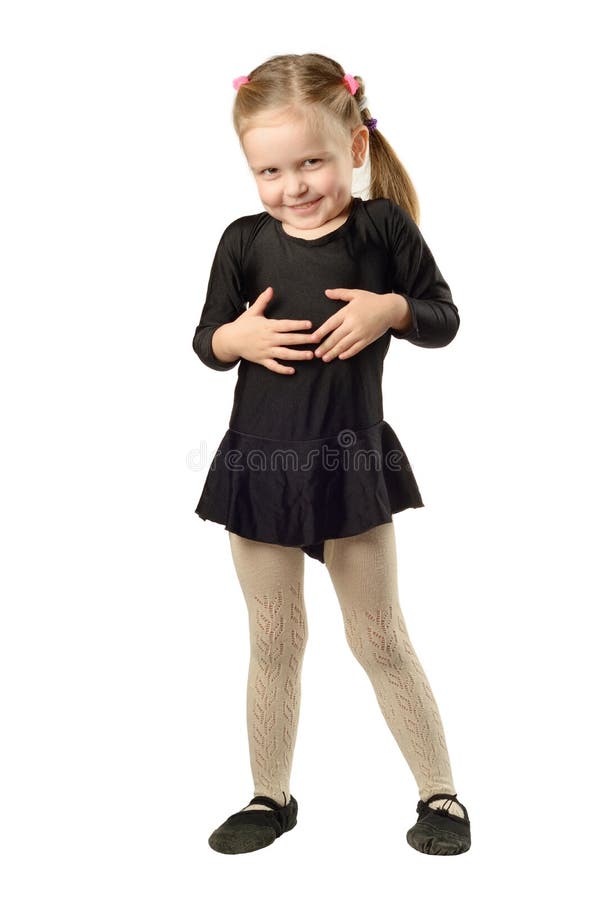 Little Girl dancer isolated on White Background. Little Girl dancer isolated on White Background