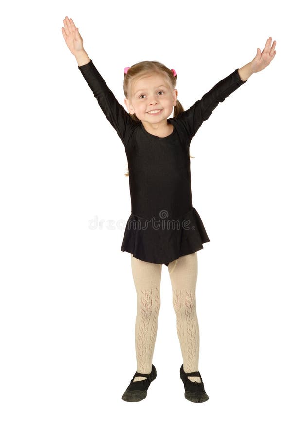 Little Girl dancer isolated on White Background. Little Girl dancer isolated on White Background