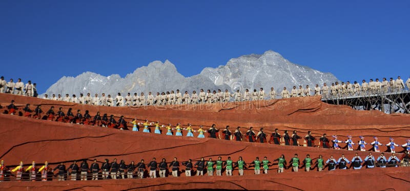 Danseurs à l'impression Lijiang images libres de droits Danseurs à l'impression Lijiang images libres de droits