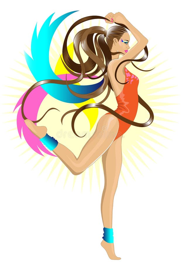 dansflickaidrottshall royaltyfri illustrationer dansflickaidrottshall royaltyfri illustrationer