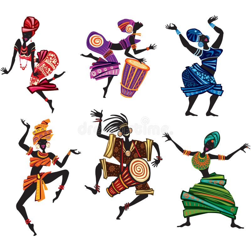 Dansfolk i traditionell etnisk stil stock illustrationer Dansfolk i traditionell etnisk stil stock illustrationer