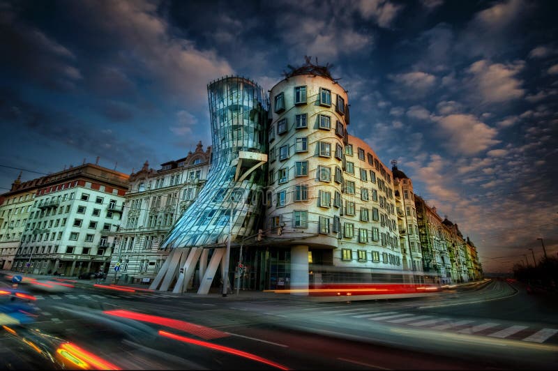Danshus prague fotografering för bildbyråer