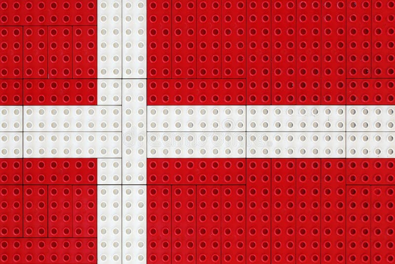 Danskaflagga som göras med små tegelstenar royaltyfri illustrationer Danskaflagga som göras med små tegelstenar royaltyfri illustrationer