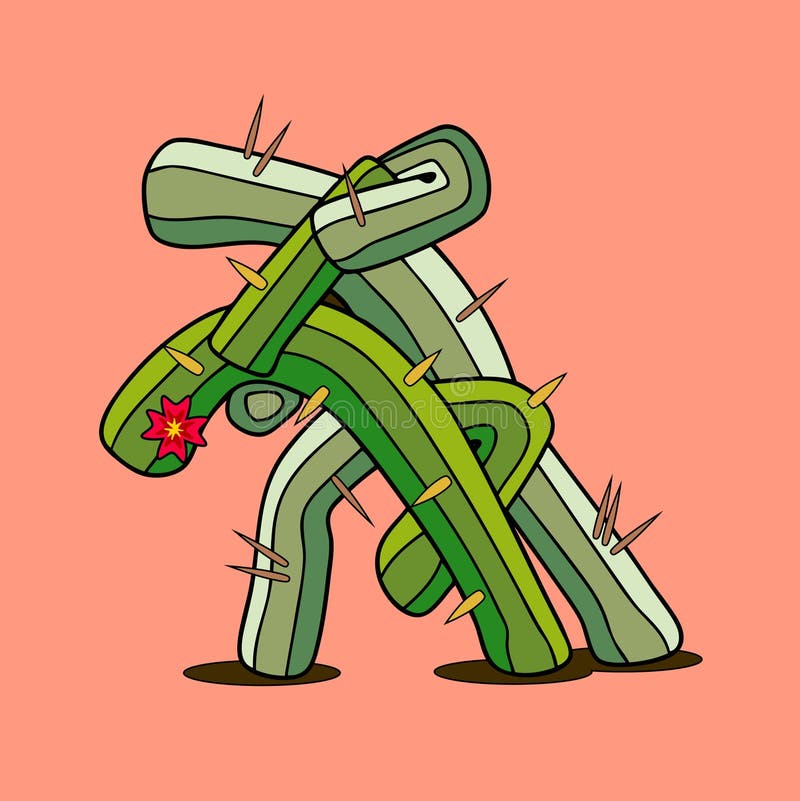 Danskaktuspar stock illustrationer