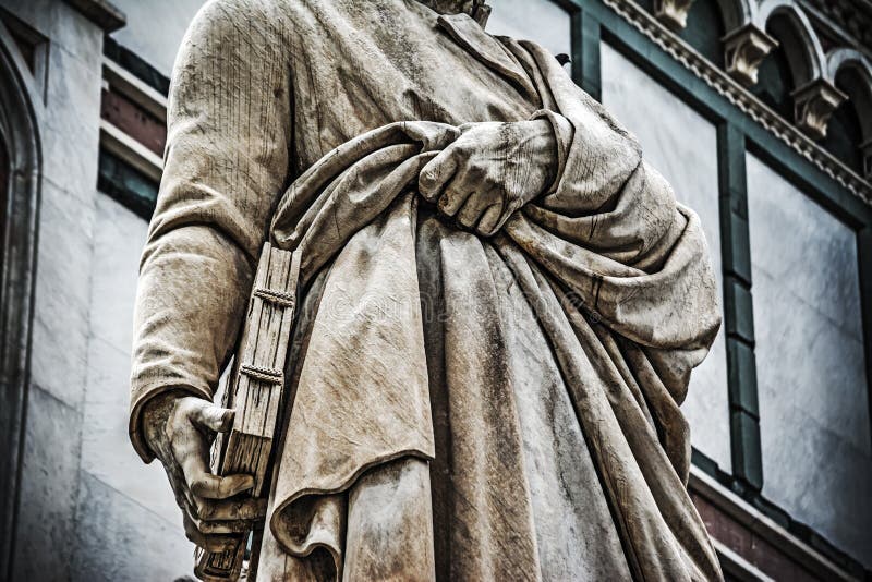 Close up of Dante Alighieri statue in Florence, Italy. Close up of Dante Alighieri statue in Florence, Italy