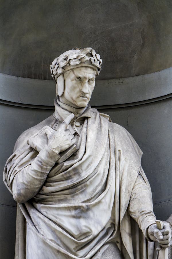 Detail of the Dante Alighieri statue in Florence, Italy. Detail of the Dante Alighieri statue in Florence, Italy