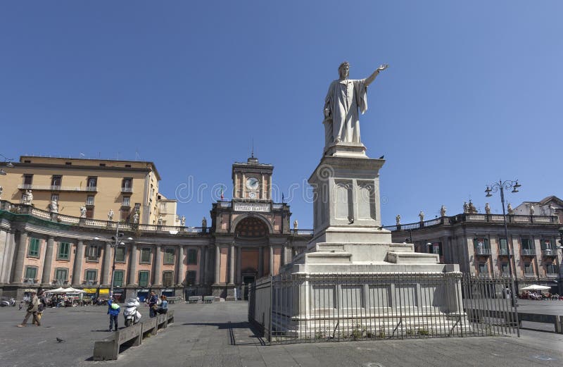 Monument of famous italian poet Dante on Piazza square Dante Alighieri in Naples, Italy. Monument of famous italian poet Dante on Piazza square Dante Alighieri in Naples, Italy