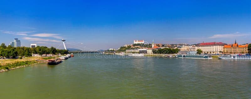 Danube river in Bratislava, Slovakia