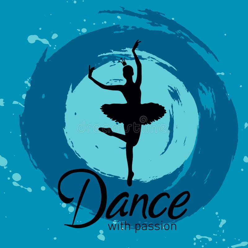 Danza con la tarjeta de la pasión con la bailarina ilustración del vector Danza con la tarjeta de la pasión con la bailarina ilustración del vector