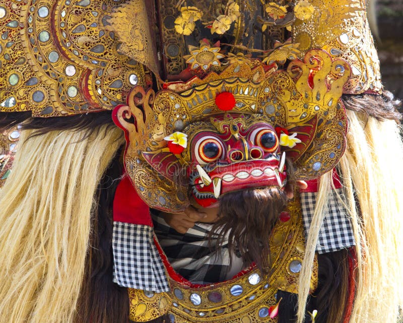 Danza de Barong  en Bali imagen de archivo Imagen de aldea 