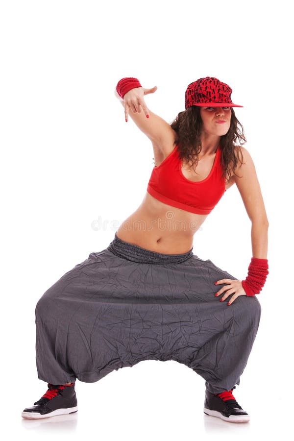 Danzatore della via in una posa fredda immagini stock libere da diritti Danzatore della via in una posa fredda immagini stock libere da diritti