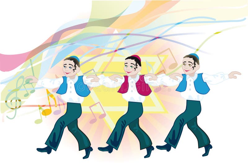 Dança popular judaica ilustração royalty free Dança popular judaica ilustração royalty free