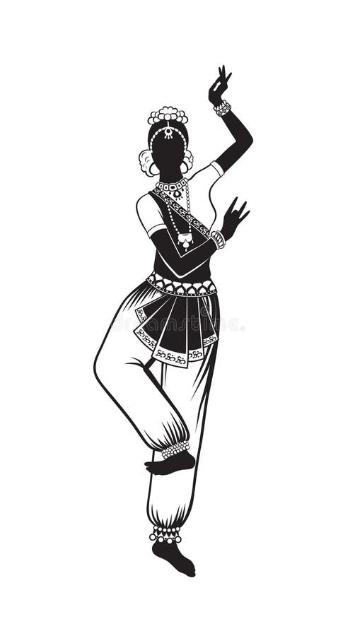 Dança étnica da menina indiana ilustração do vetor Dança étnica da menina indiana ilustração do vetor