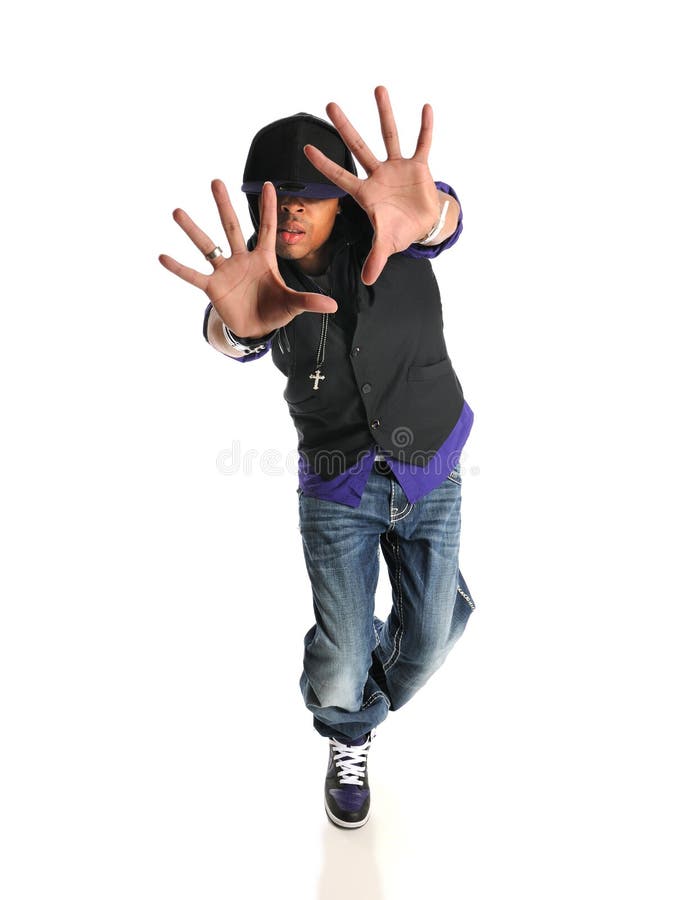 Dançarino de Hip Hop do americano africano imagens de stock royalty free Dançarino de Hip Hop do americano africano imagens de stock royalty free