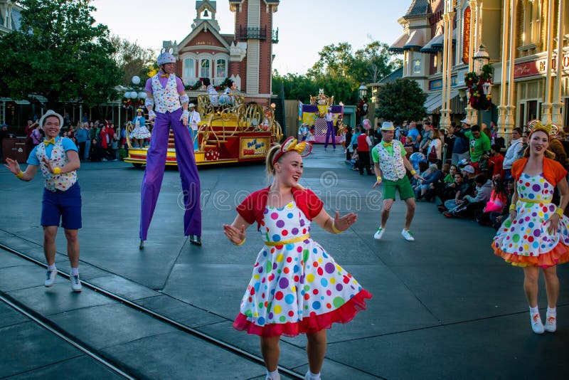 Orlando, Florida . December 05, 2019 . Dancers in Move It! Shake It! MousekeDance It! Street Party at Magic Kingdom 5. Orlando, Florida . December 05, 2019 . Dancers in Move It! Shake It! MousekeDance It! Street Party at Magic Kingdom 5