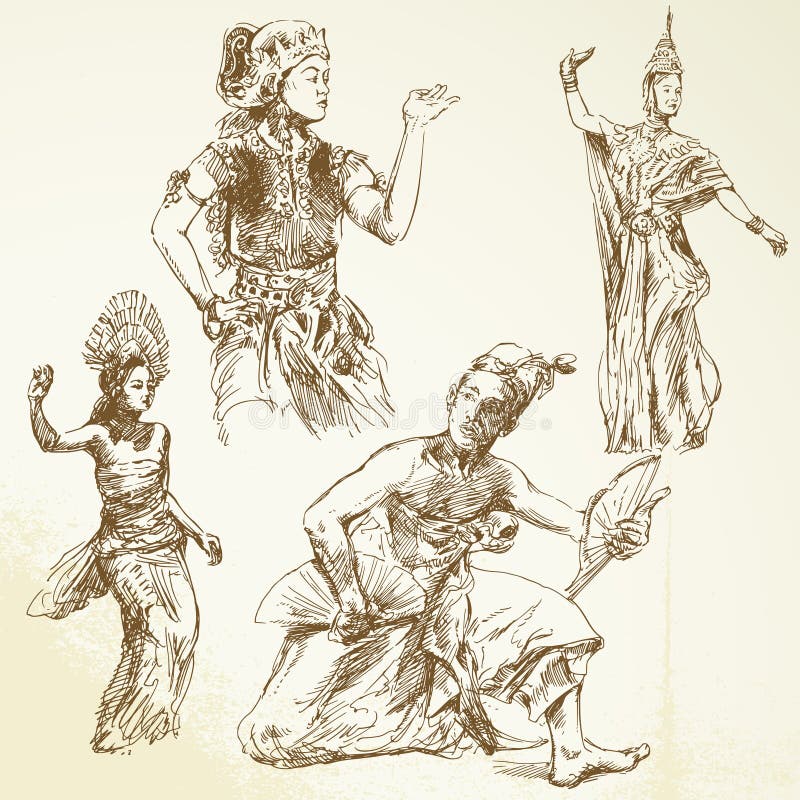 Oriental dancers - hand drawn collection. Oriental dancers - hand drawn collection