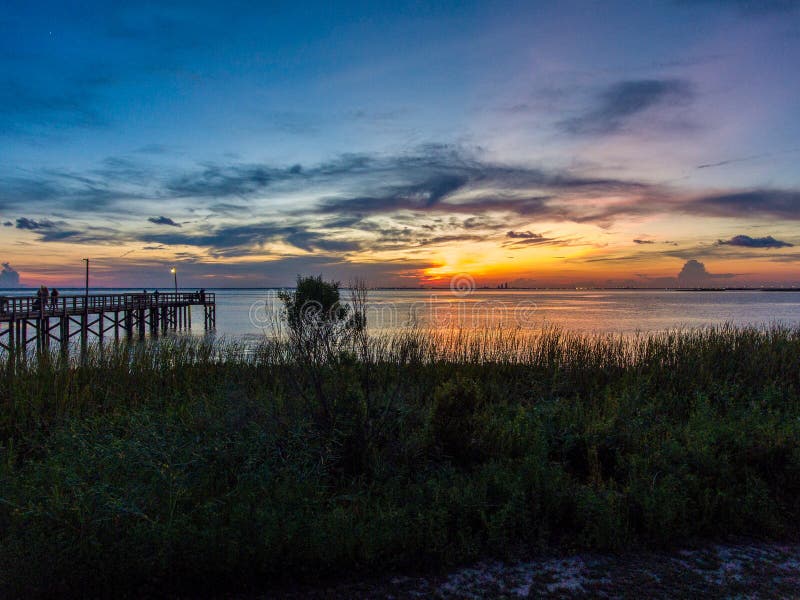 Daphne, Alabama Sunset on the Gulf Coast Stock Photo - Image of dusk