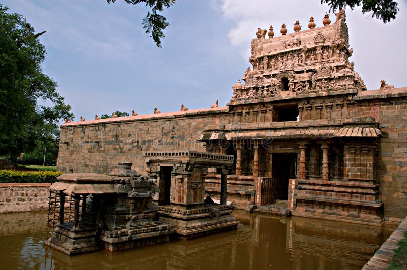 Darasuram. Oude Hindoese tempel in India stock fotografie Darasuram. Oude Hindoese tempel in India stock fotografie