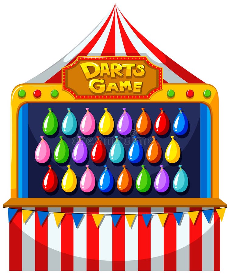 Dardeggia il gioco con i palloni sulla parete royalty illustrazione gratis Dardeggia il gioco con i palloni sulla parete royalty illustrazione gratis