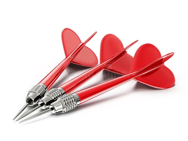 Conceptual darts on a white background. Conceptual darts on a white background