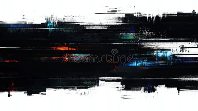 Dark abstract art with glitch effect. Digital decay screen. Pixel broken texture. Distorted and grunge background. Futuristic royalty free illustration