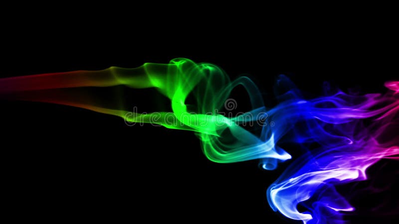 Dark Abstract Background with Colored Real Smoke