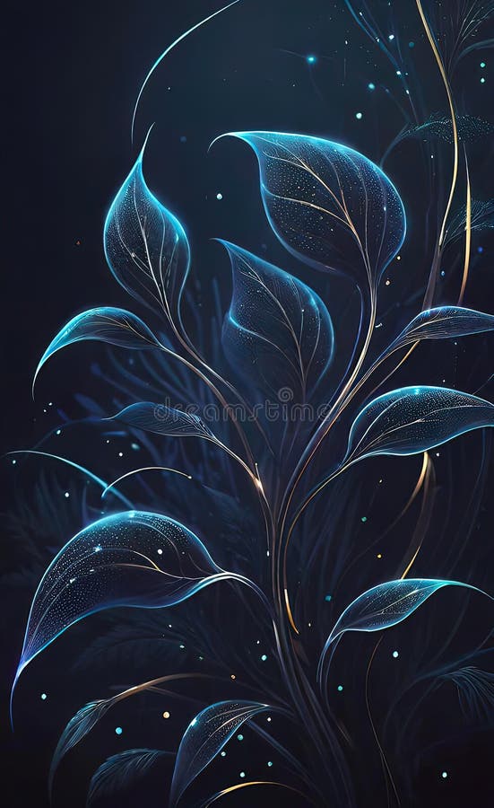Fond abstract închis cu tipare vegetale. element de proiectare cerc linii punctate strălucitoare. model punct modern stock illustration