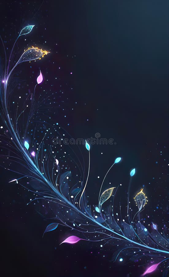 Fond abstract închis cu tipare vegetale. element de proiectare cerc linii punctate strălucitoare. model punct modern vector illustration