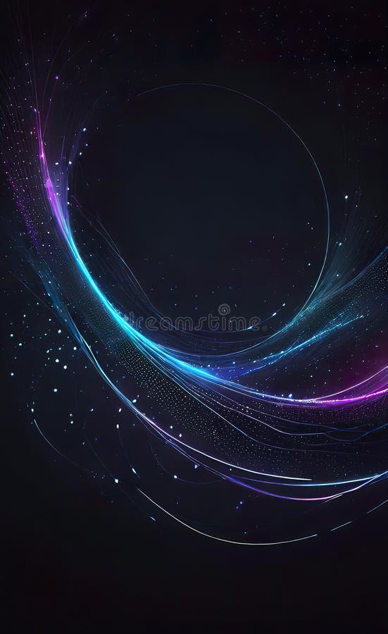 Fond abstract închis cu particule fine. element de proiectare cerc linii punctate strălucitoare. model punct modern vector illustration